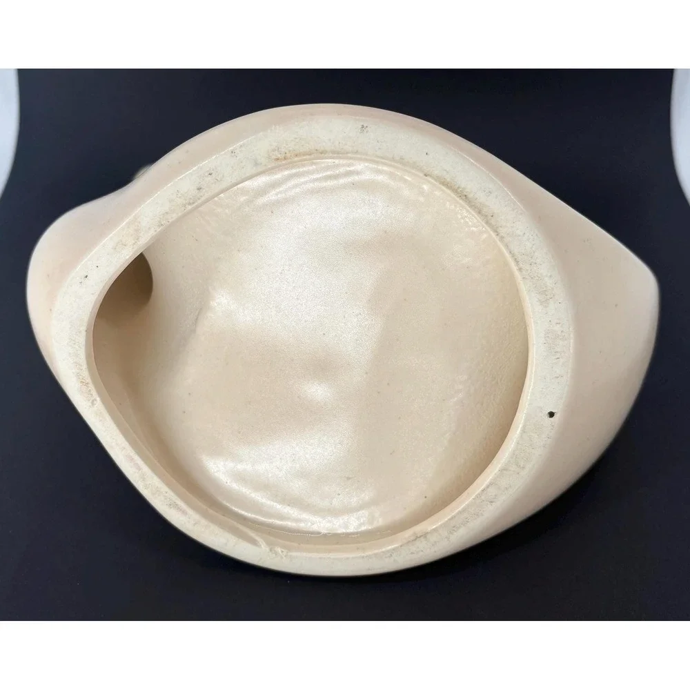 Vintage Ceramic Swan Decor Cream Vanity Organizer Towel Holder Mid Century Decor